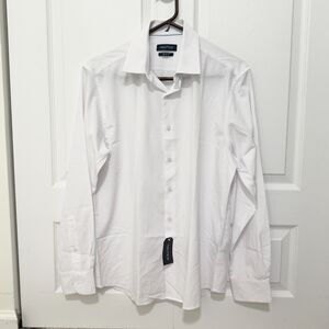 Men Nautica Button Down Long Sleeve Shirt Slim Fit in White Size Medium